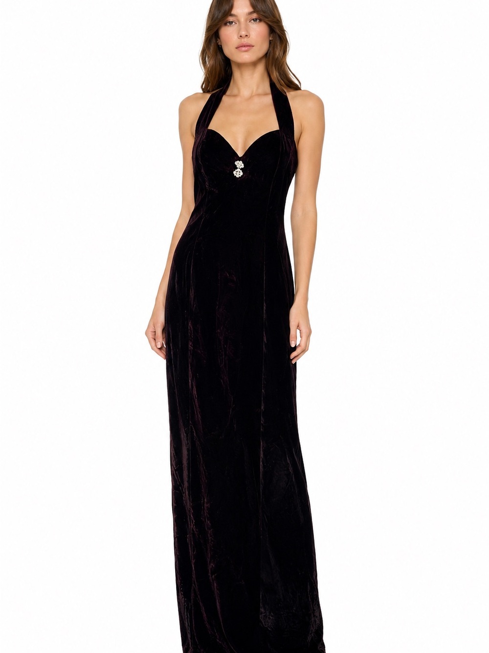 Gunne Sax Velvet Halter Maxi Gown 9 10 Vintage Jessica McClintock
